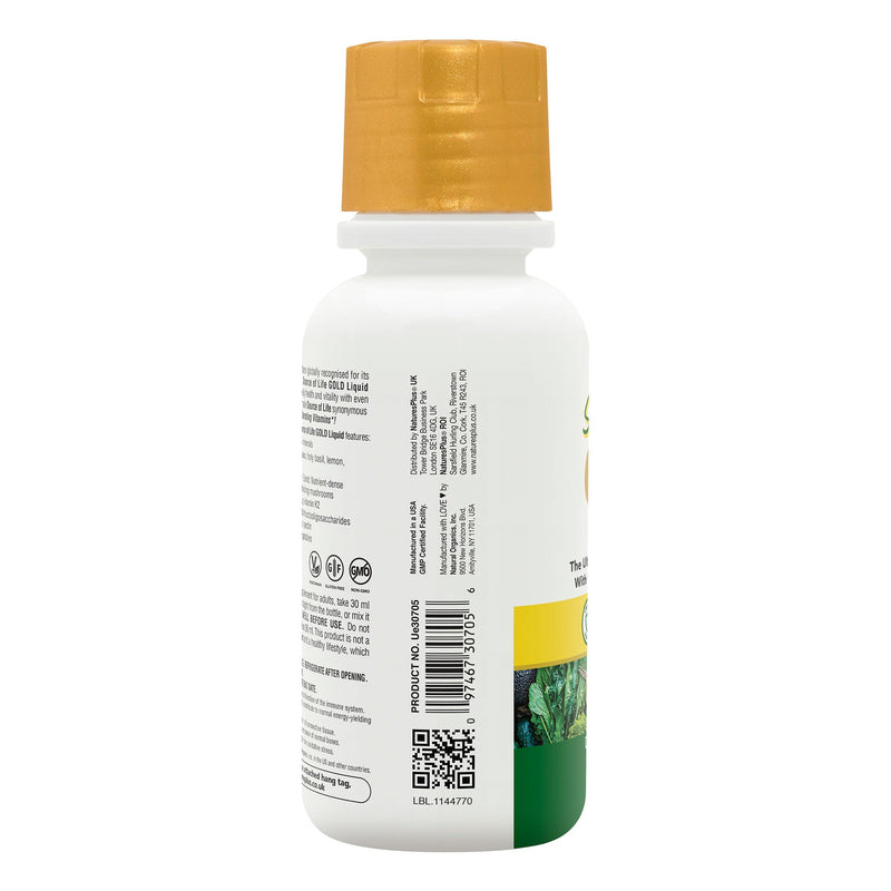 NaturesPlus Source of Life Gold Liquid 236ml - High Potency Food- Based Multivitamin and Mineral with Superfoods - Energy, Immune, Bones, Hydration - Vegetarian, Gluten Free 236 ml (Pack of 1)
