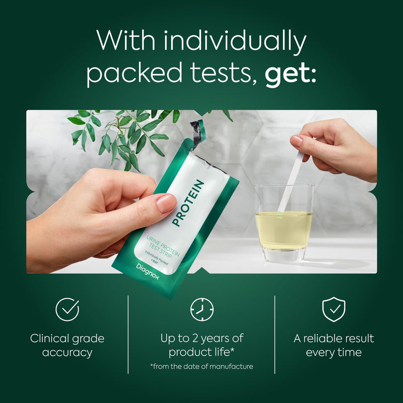 [Australia] - Protein Urine Test Strips Kit - Individually Packed at Home Urine Protein Test Strips - Urinalysis Strips for Protein in Urine (30 Pack) 1 Count (Pack of 30) 