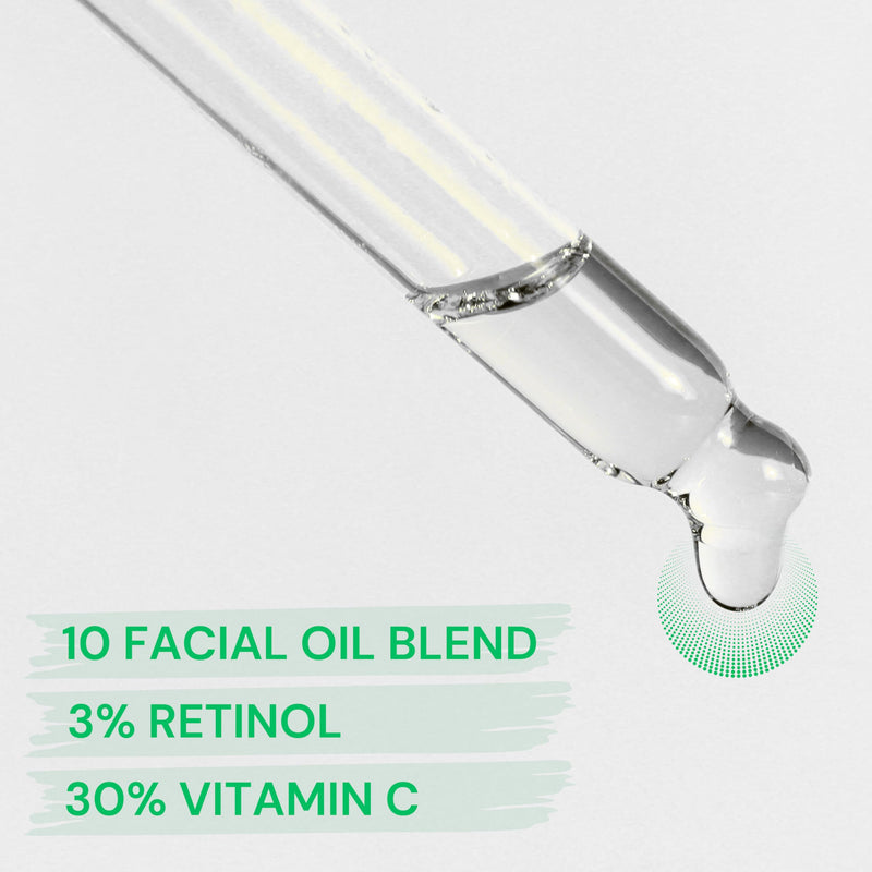 10 Facial Oil Blend – Anti-Aging Face Oil with 3% Retinol & 30% Vitamin C, Hydrate, Wrinkle Repair, Fades Dark Spots, Fast-Absorbing & Non-Greasy (2 Count) 1 Fl Oz (Pack of 2)
