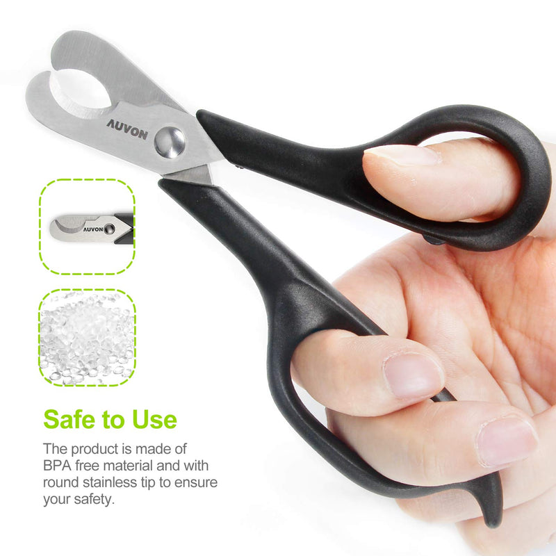[Australia] - AUVON Scissors-Shaped Pill Cutter, Sharp Blade Pill Splitter for Accurately Dividing Various Size of Vitamins, Tablets and Medications in Half Black 