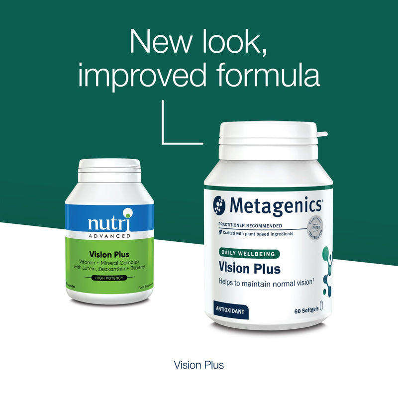 Metagenics Vision Plus - Vitamin & Mineral Complex with DHA, Carotenoids, and Antioxidants for Eye Health - 60 Capsules
