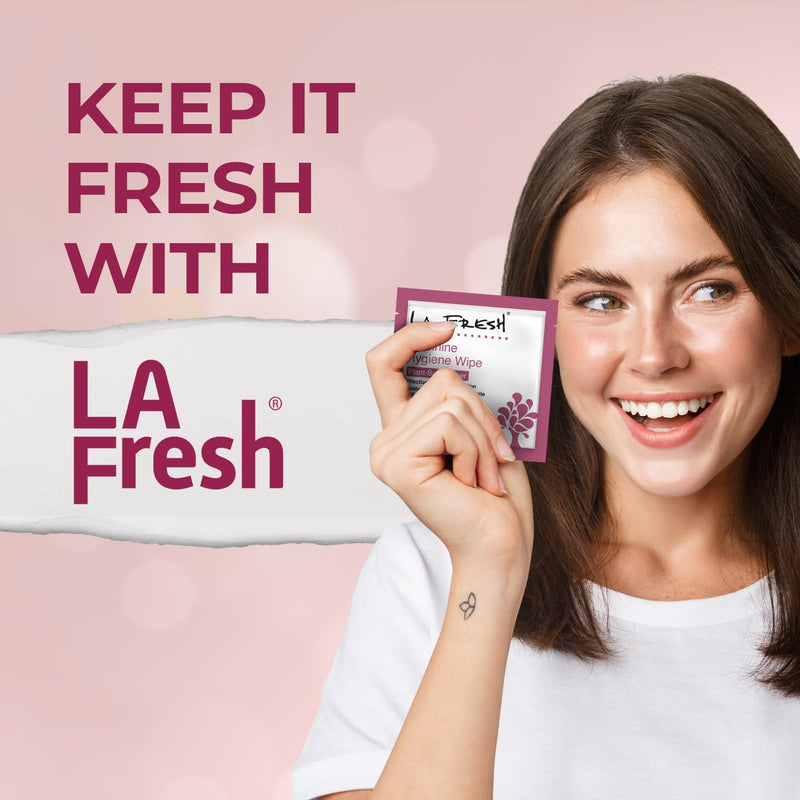 LA Fresh Feminine Wipes with Aloe Vera, Chamomile Extract, Cucumber, and Vitamin E - Pack of 50 ct Wipes for Women 50 Count (Pack of 1)