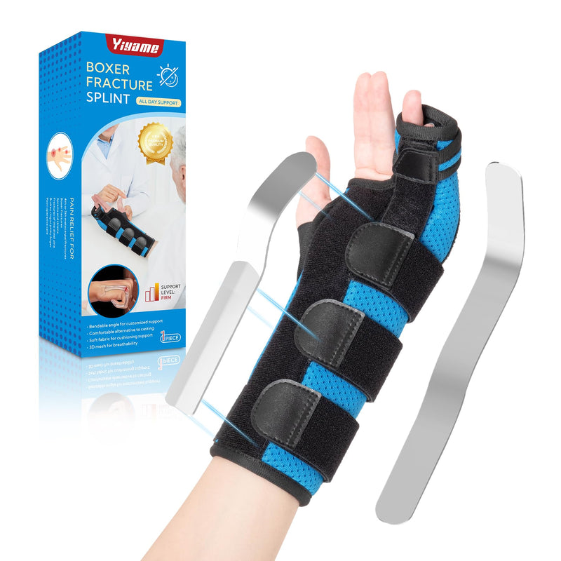 Boxer Fracture Splint, Ulnar Gutter Splint Right Hand, the 4th and 5th Metacarpal Finger Splint Hand Brace, Boxer Orthosis Hand & Wrist Brace for Women & Men, Left, L