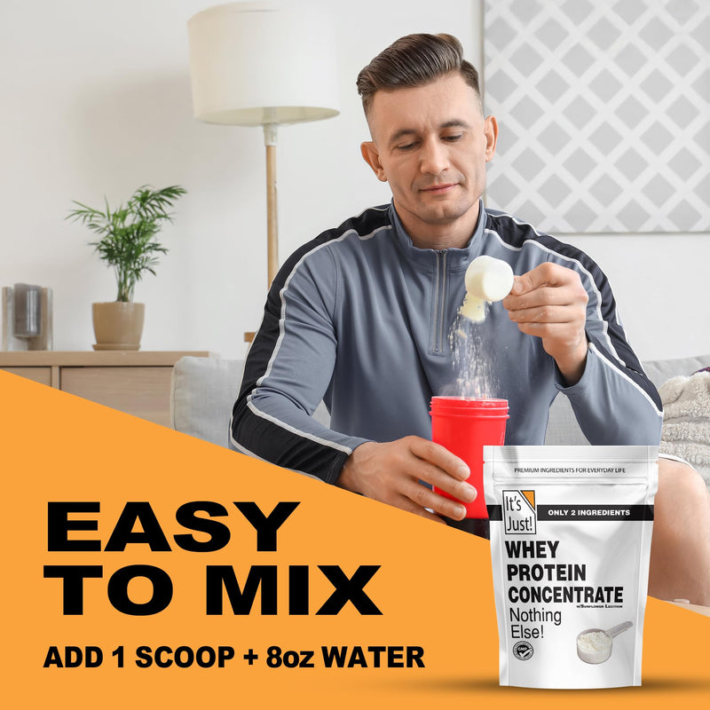 [Australia] - It's Just! - 100% Whey Protein Concentrate, Made in USA, No RBST/rBGH Hormones, Premium WPC-80, No Added Flavors or Artificial Sweeteners (1.25 Pound, Unflavored) 1.25 Pound (Pack of 1) 