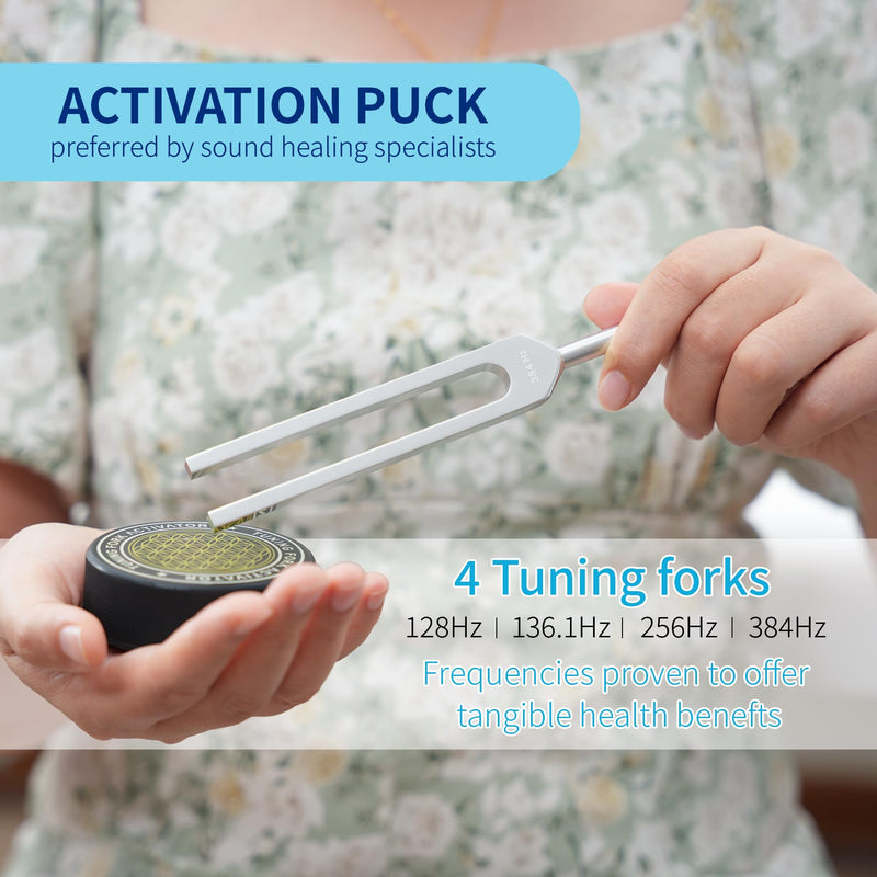 [Australia] - Tuning Forks for Healing Set ‚Äì Includes 128Hz, 136Hz, 256Hz, 384Hz & Activator, Portable in Red Leather Pouch ‚Äì Medical Grade Sound Healing Instruments for Chakra, Yoga, and Meditation Tuning Fork 4set 