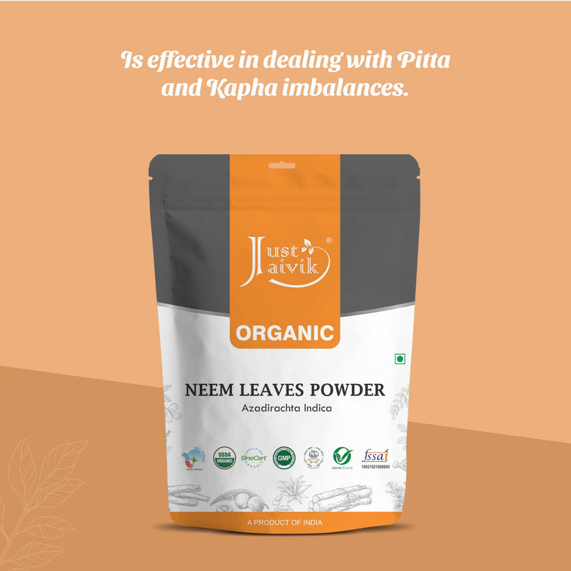 [Australia] - Just Jaivik 100% Organic Neem Leaves Powder - USDA Certified Organic, 227 GMS / 1/2 LB Pound / 08 Oz - Azadirachta Indica - Promoting Healthy Hair and Clear Skin (an USDA Organic Certified Herb) 