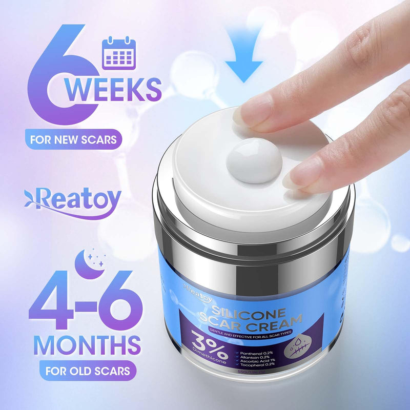 [Australia] - Silicone Scar Cream for Surgical Scars, 3% Dimethicone Complex Silicone Scar Gel for Old & New Scars, C-Section, Pregnancy, Acne, Injury, Keloids, Burns, Non-Irritating Scar Removal Cream(55ML) 55ML 