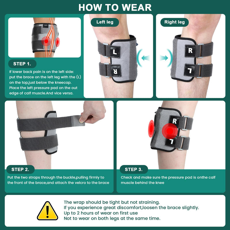 Welnove Sciatica Pain Relief Brace, Active Plus Sciatica Pain Relief Brace For Sciatic Nerve Pain, Re-Active Plus Sciatica Pain Relief Brace, W/Dual Pressure Pads for Maximum Lower Back Pain Relief