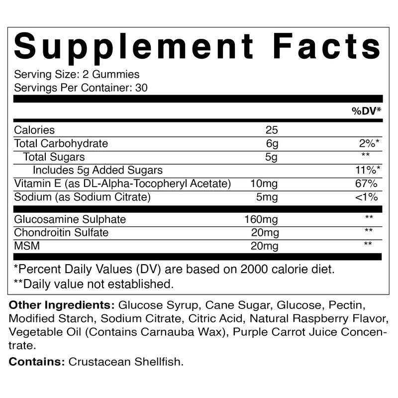 [Australia] - Vitamatic 2 Pack Glucosamine Chondroitin Gummies with MSM & Vitamin E - Joint Support - 60 Pectin Based Gummies 