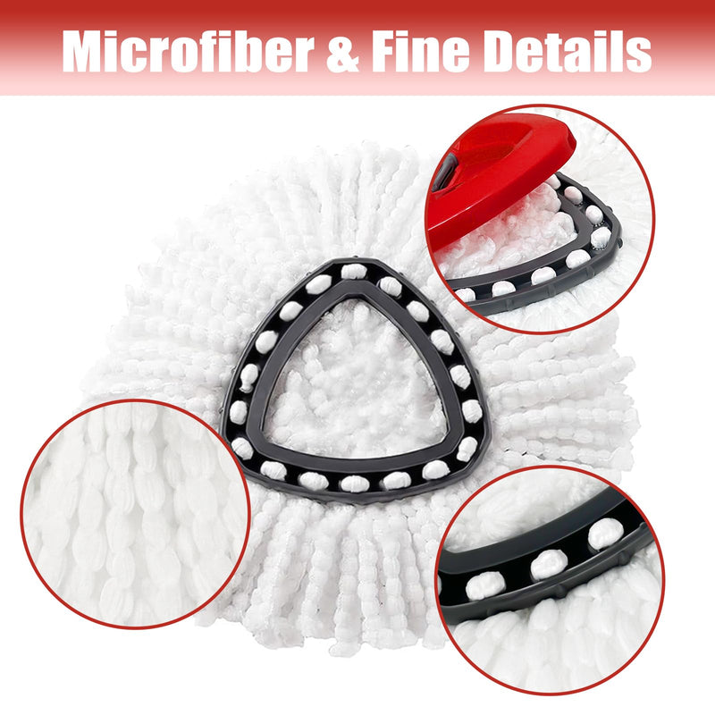 [Australia] - Mop Head Replacement, 3 Pack Spin Mop Refill Replace Head Compatible Easywring 1-Tank System, Great Cleaning Power, Microfiber, Helper Housework, Machine Washable & Easy-to-Replace, White 1-TANK Mop Head (3pcs) 