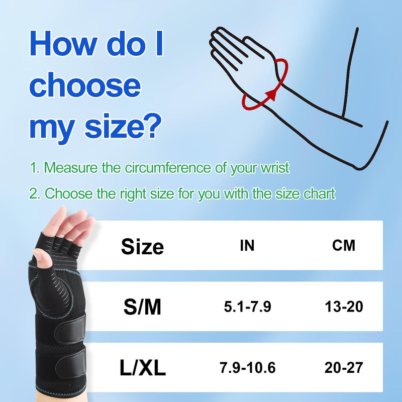 [Australia] - CHIYAN Carpal Tunnel Wrist Brace with Copper Arthritis Glove, Adjustable Metal Splint Stabilizer Wrist Support Women Men for Day Night Sleep Pain Relief Work, Typing, Tendonitis, Sprains Left Hand Large/X-Large 
