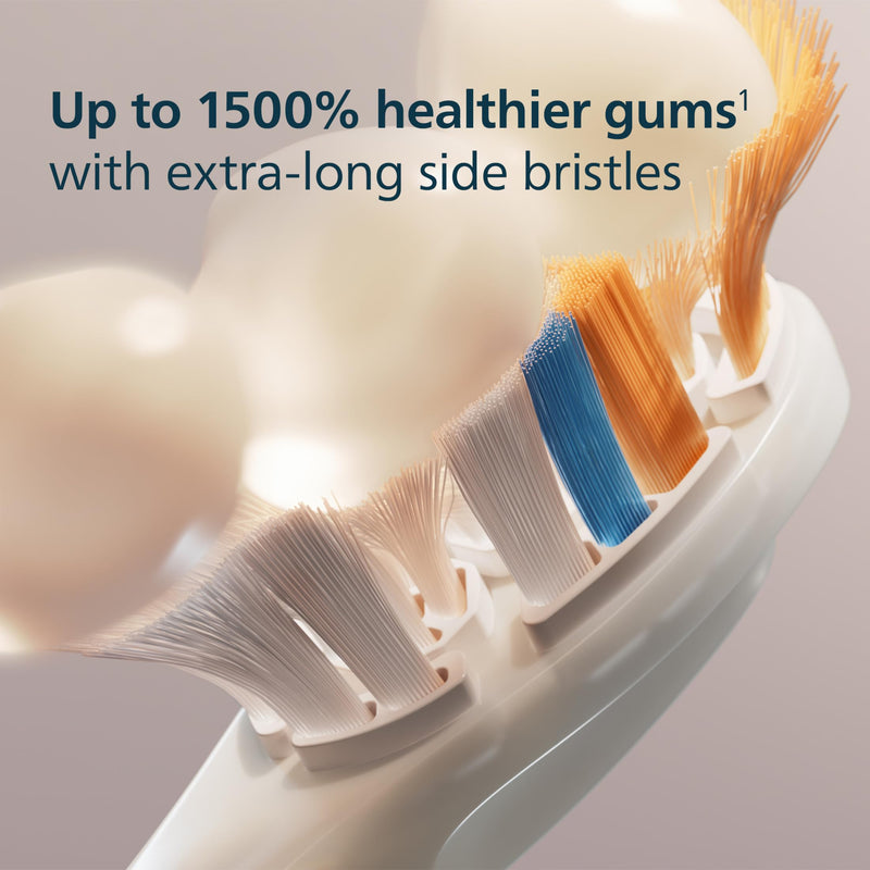 Philips Sonicare A3 All-in-One Brush Heads, 2-Pack, 6 Month Supply, White | 2000% More Plaque Removal¹, 100% Whiter Teeth², BrushSync Reminder, Up To 62,000 Bristle Movements Per Min, HX9092/77 1 Count (Pack of 2)