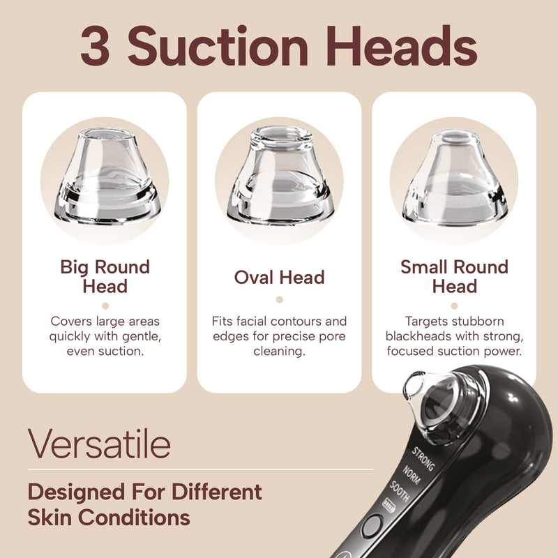 Blackhead Remover Vacuum with Camera Pore Vacuum, Black Head Extractions and Pore Cleaner, 3 Adjustment Modes & 3 Suction Heads