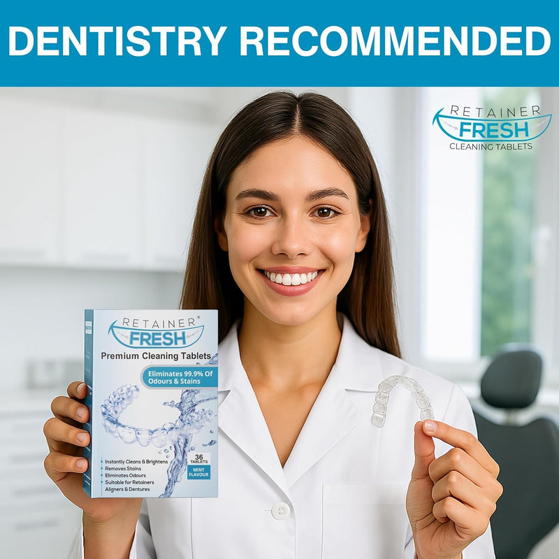 [Australia] - Retainer Cleaner Tablets - 36 Tablets 1 Month Retainer Fresh - Retainer Cleaning Tablets, Mouth Guard Cleaner, Denture Cleaner, Aligner Cleaner, Brite Retainer Tablets 