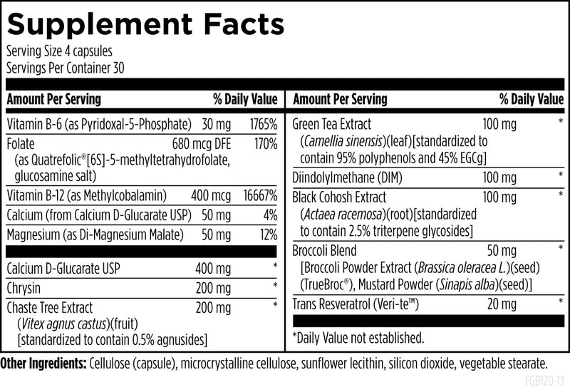 Designs for Health FemGuard + Hormone Balance for Women - DIM, Black Cohosh, Calcium D-Glucarate, EGCg Green Tea Extract & Chaste Tree Supplement for Mood Support & Estrogen Metabolism (120 Capsules) Standard Packaging
