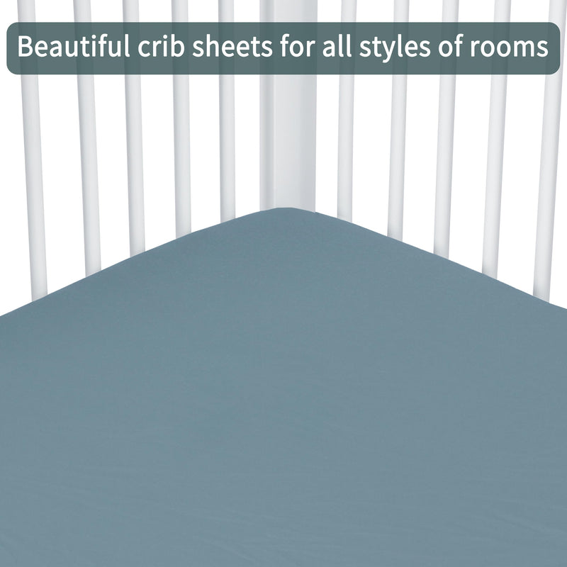 [Australia] - Baby Crib Sheets for Boys Girls, 2 Pack Fitted Crib Sheet for Standard Crib and Toddler Mattress, Soft Microfiber Baby Sheet 52x28x8in. (Dark green & Dark grey) Dark Green & Dark Grey 