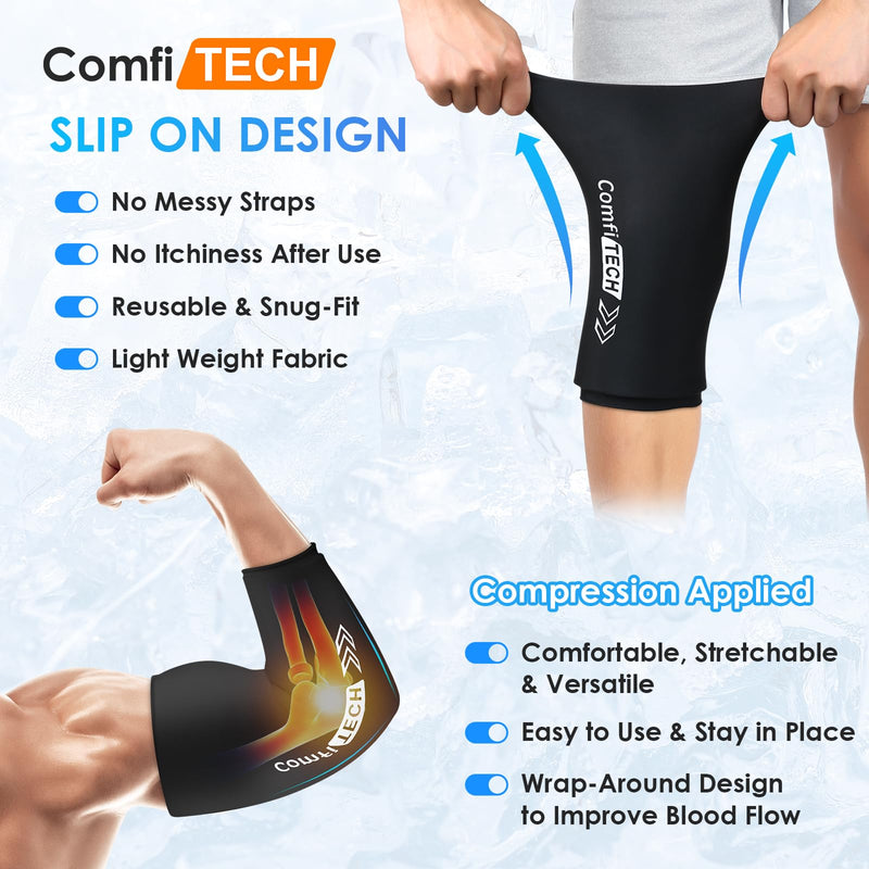 [Australia] - Comfitech Knee Ice Sleeve for Cooling Application, Flexible Cold Gel Pack Reusable, Medium 1.0 