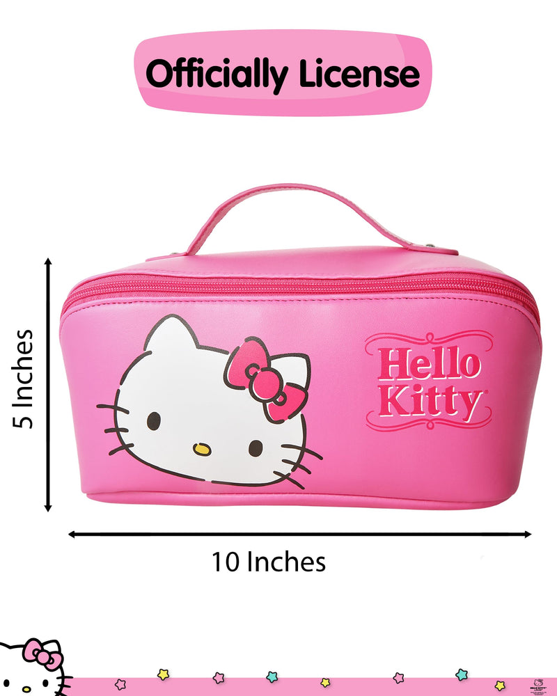 Hello Kitty Travel Makeup Bag Official License, Travel Cosmetic (Multi) | Bag, Sanrio Travel Pink Makeup Bag