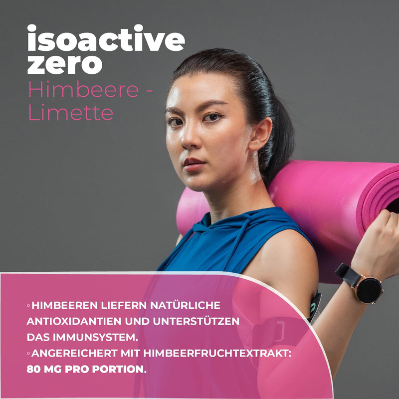 [Australia] - Activlab ISOACTIVE ZERO Raspberry-Lime - Sugar-free iso-drink with electrolytes and raspberry extract, 225g, calorie-free, B vitamins 45 servings (pack of 1) 