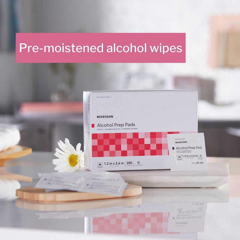 [Australia] - McKesson Alcohol Prep Pads, Sterile, Individual Packet, Medium, 200 Count, 1 Pack 1 Count (Pack of 200) 