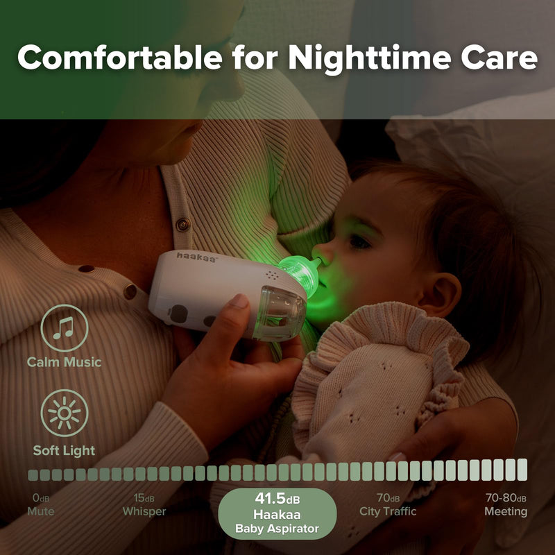 [Australia] - Haakaa Nasal Aspirator for Baby, 2-in-1 Electric Baby Nasal Aspirator with Sprayer ‚Äì Baby Nose Sucker, Nose Sucker for Baby ‚Äì 5 Adjustable Suction Levels up to 65kPa, Quiet, Music & Lights 
