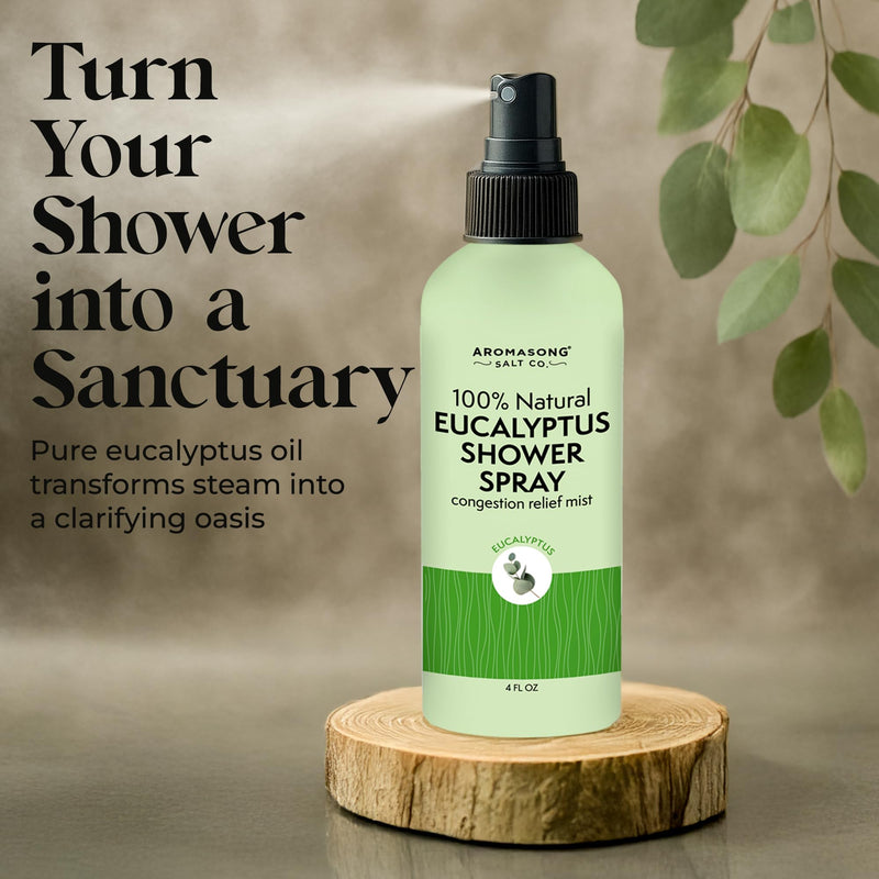 Aromasong Eucalyptus Shower Spray Aromatherapy (Pack of 2) – 100% Natural Eucalyptus Essential Oil Mist for Shower – Made in USA – Sinus Relief & Spa-Like Steam, 4 fl oz 4 Fl Oz (Pack of 2)