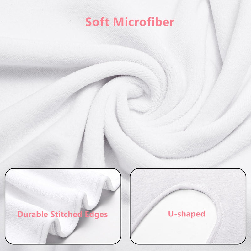 [Australia] - DEAYOU 6 Pack Facial Towels for Estheticians, U-Shaped Spa Towels for Facial, Soft Microfiber Massage Face Towels for Spa Steam, Barbers, Beauty Salons, Skin Care, SPA Centers, Split Design, White 