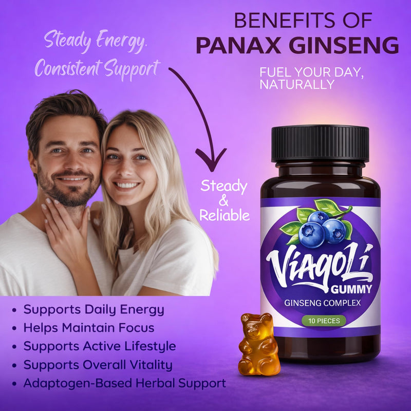 500mg Ginseng Gummies for Men | Stronger | Longer | Energy & Performance | Stamina & Vitality Support | Extra Strength Adaptogen Energy & Focus Formula | Chewable Blueberry Gummies | 10 Pieces