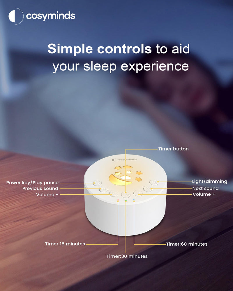 [Australia] - Portable White Noise Sound Machine for Relaxation, Better Baby & Adult Sleep ‚Äì 18 Sounds ‚Äì USB-C Rechargeable ‚Äì 18hr Battery ‚Äì Baby White Noise Machine ‚Äì Travel Sound Machine 