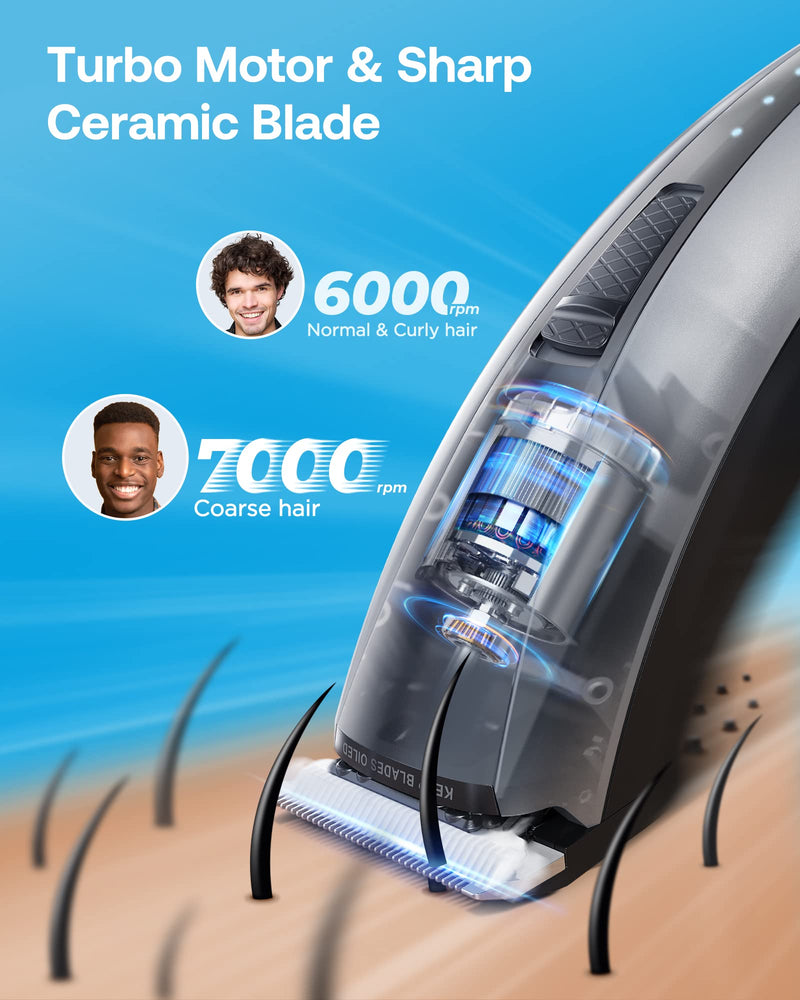 [Australia] - GLAKER Hair Clippers for Men - Cordless 2 in 1 Versatile Hair Trimmer with ABS Guards,Professional Haircutting Kits for Blending & Fade Cuts Classic Grey 