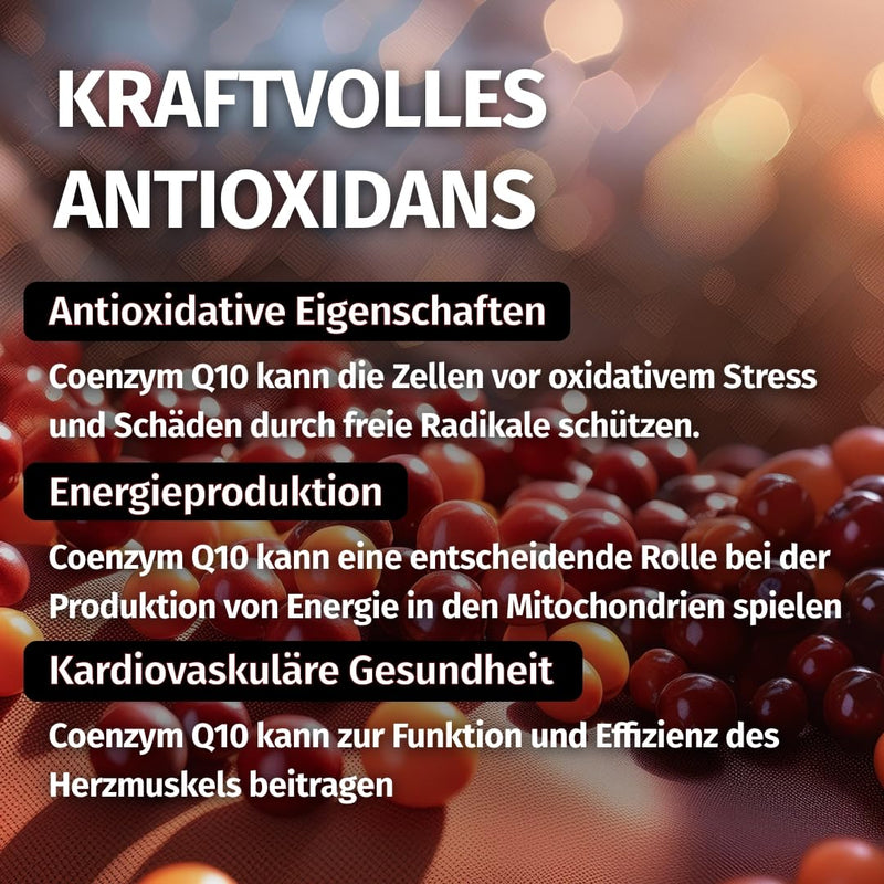[Australia] - Coenzyme Q10 high dosage - 250mg per capsule - 180 vegan capsules - 6 months range - high-quality Q10 from fermentation - high dosage, produced in Germany & laboratory tested 