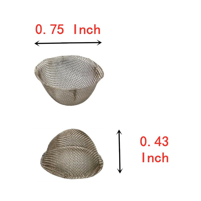 [Australia] - Pipe Screens 3/4 Inch 0.75 Inch 40 Pieces Adjustable Tapered Design Bowl Screens, 100% Stainless Steel Mesh 0.75 Inch 40PCS 