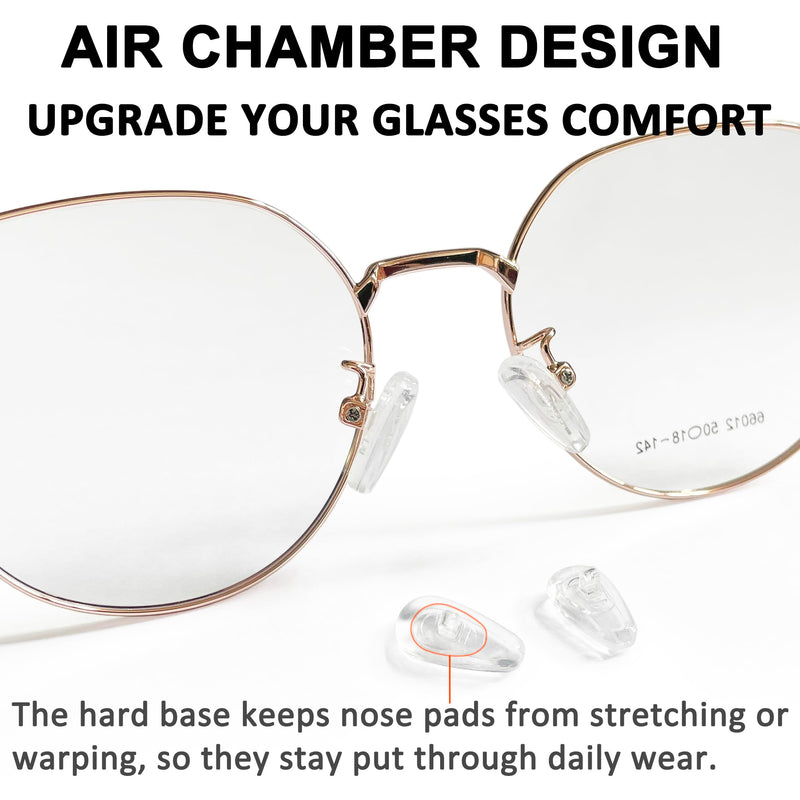 [Australia] - 5-Pairs Silicone Eyeglass Nose Pads, Pressure-Reducing Air Chamber Design | Screw-in Style Glasses Nose Pads Replacement Kit, Anti-Slip & Easy Install, Fit for Most Eyeglasses & Sunglasses 