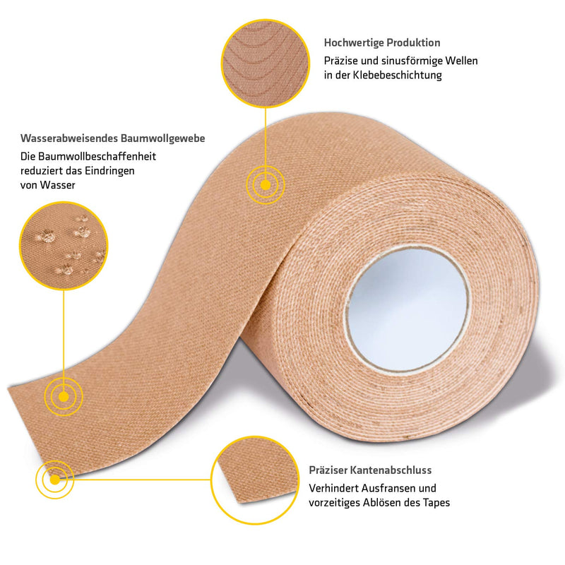 Kinesiotape 1 x K-active beige roll bandage 5cm x 5m