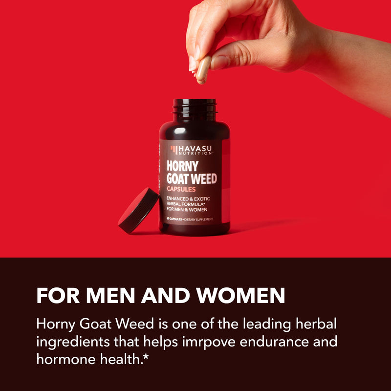 [Australia] - Horny Goat Weed Capsules for Men & Women - Extra Strength Performance & Energy Support with Tongkat Ali, Muira Puama, and Saw Palmetto - 1 Month Supply Herbal Supplement for Increased Endurance Capsules (60 Count) 