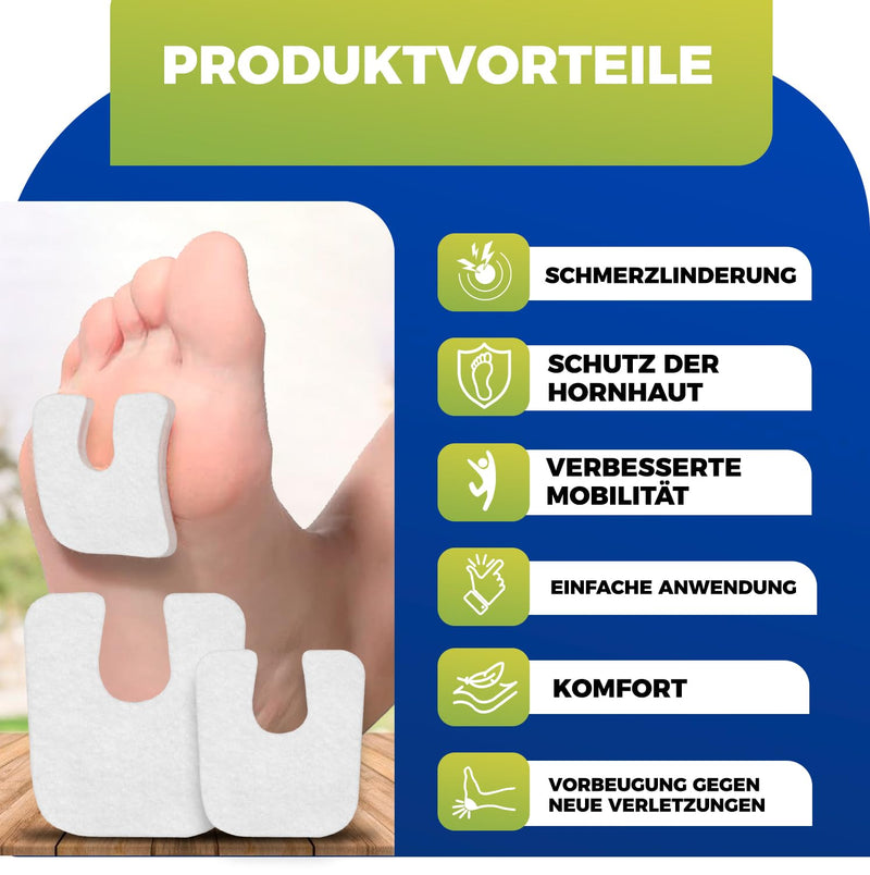 [Australia] - Corn plaster | Pressure sores plaster 48 units | Pressure points plaster feet U-shaped 3 mm. Spessor | corns | pressure plaster | pressure sores plaster | pressure protection rings | Permanently. 48 pcs. White 3mm 