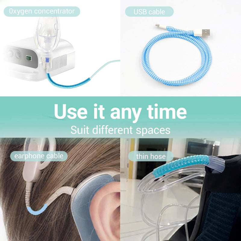 [Australia] - 12 Pcs Oxygen Tubing Support Crimp Straightener, Oxygen Tubing Accessories, Oxygen Tube Jacket, Oxygen Tube Support for Oxygen Hose Nasal Cannula, Blue Laser Blue 
