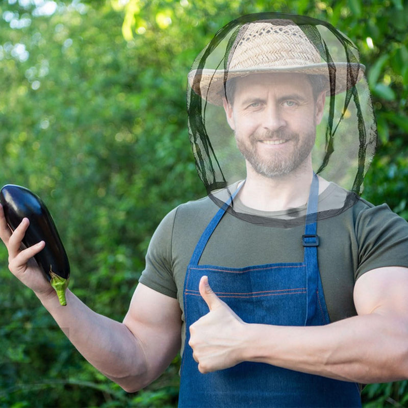 [Australia] - SJUNJIE Pack of 2 Mosquito Net Head Soft Mosquito Repellent Head Net Outdoor Mosquito Repellent Hood Pest Control Mosquito Head Net for Outdoor Activities Fishing Camping and Travel 