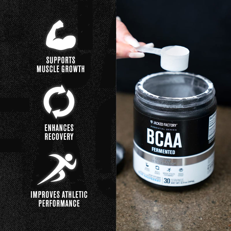[Australia] - BCAA Powder (Fermented) - 6g Branched Chain Essential Amino Acid Supplement for Improved Muscle Recovery, Reduced Fatigue, Increased Strength, and Muscle Growth - 30 Servings, Fruit Punch 