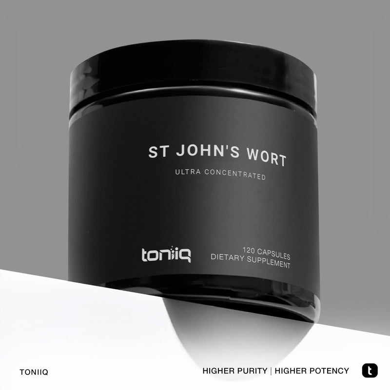 [Australia] - 1,000mg Ultra High Strength St. John's Wort Capsules (Non-GMO) - 7X Concentrated Extract - 0.3% Hypericin - Highly Purified and Bioavailable - 120 Capsules 
