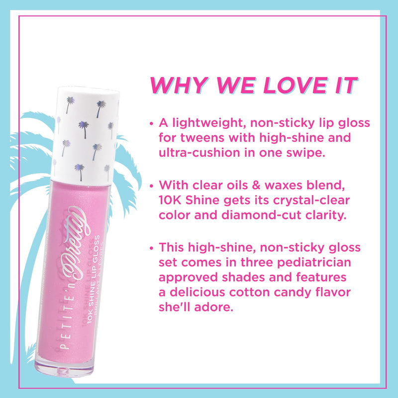 [Australia] - Petite ’N Pretty Dream in Color Makeup Set for Kids, Teens, Tweens - 3-in-1 Eye & Cheek Palette (Blush, Eyeshadow, Highlighter) with Brush, Shine Lip Gloss, Feather Stretch Mascara & Satin Scrunchie 