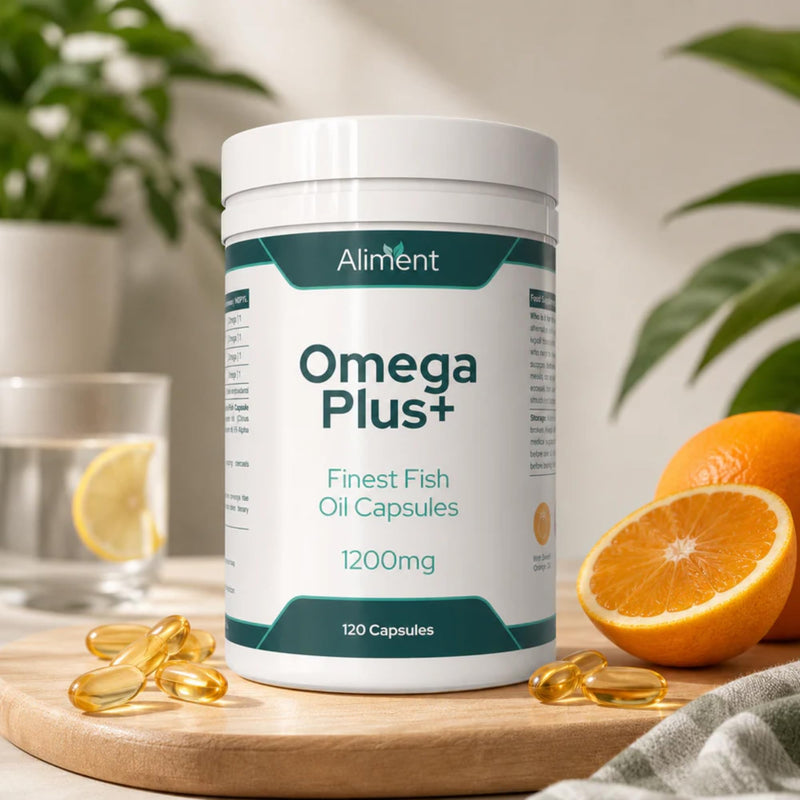 Aliment High Strength Omega-3 Fish Oil Capsules – 2400mg Fish Oil per Serving | 630mg EPA & 420mg DHA | Molecularly Distilled | Brain, Heart & Vision Support | 120 Softgels | Informed Sport Certified