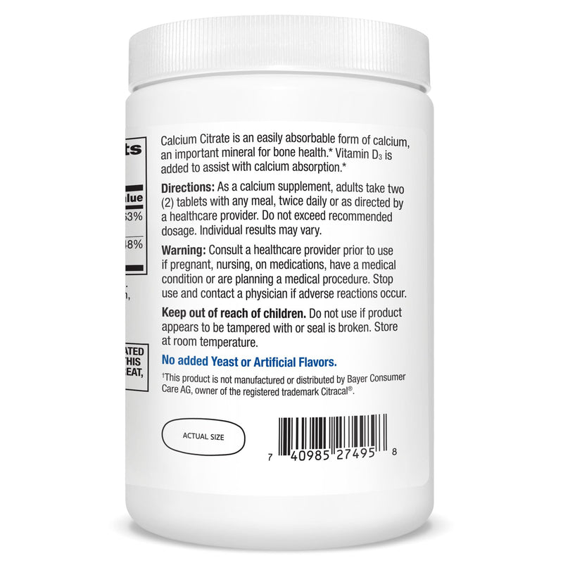 21st Century Calcium Citrate Plus D3 Maximum - 630 mg Calcium, Bone Health Support, Easily Absorbable, Gluten Free, Non-GMO, Compare to Citracal +D3, 400 Tablets 400 Count (Pack of 1)
