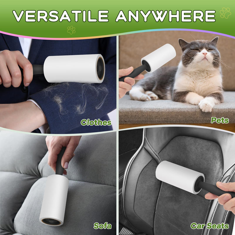 [Australia] - Lint Rollers for Pet Hair Extra Sticky, Lint Rollers 600 Sheets Mega Value Set, Pet Hair Remover with 3 Upgraded Handles, Portable Lint Remover for Clothes, Furniture & Pet Hair (6 Pack) Black 