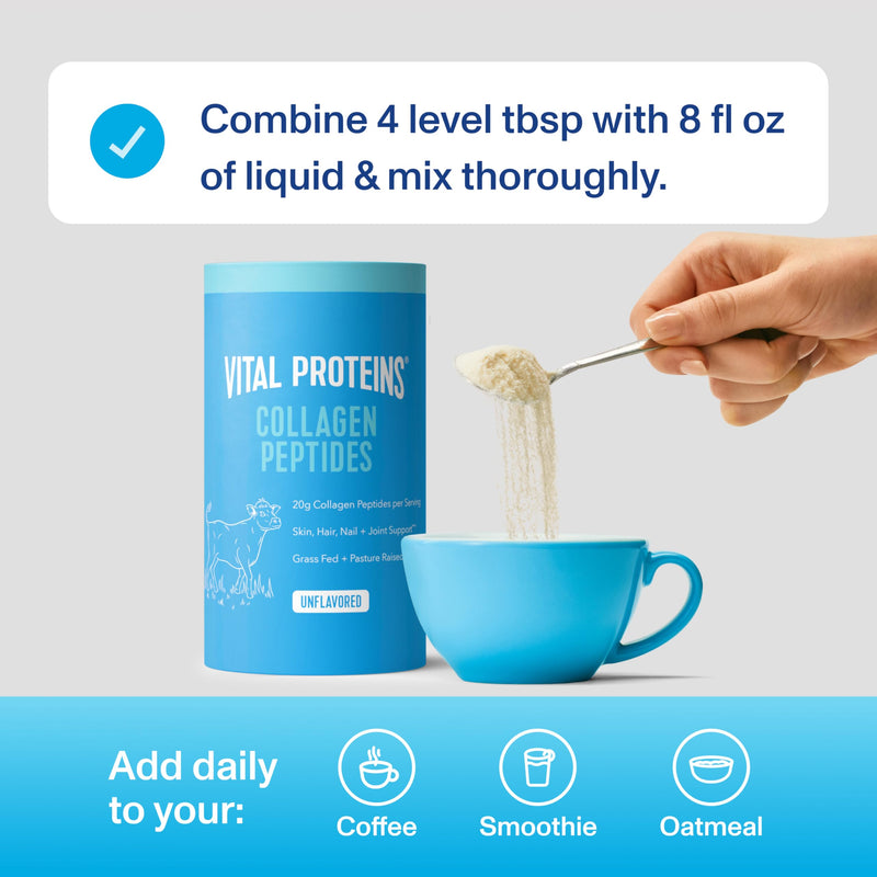 Vital Proteins Collagen Peptides Powder, Unflavored, 9.33oz | Grass-Fed Collagen Peptides, Supports Hair Skin & Nails, Bones & Joints, 13 Servings 13 Servings (Pack of 1)