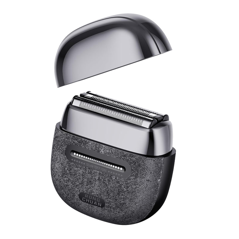 Electric Foil Shavers for Men Portable Electric Razor Mini with 3D Floating Blades,Travel Lock & Fast USB-C Charging Palm-Sized Design Wet/Dry Use, Compact Travel Shaver for Face, Beard & Body Black