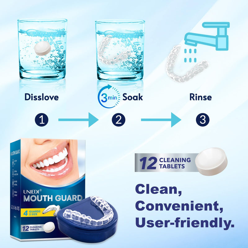 [Australia] - Anti Grinding Guard, Mouth Guard for Grinding Teeth at Night, Mouth Guard for Clenching Teeth at Night, Night Guards for Teeth Grinding with 12 Cleaning Tablets 