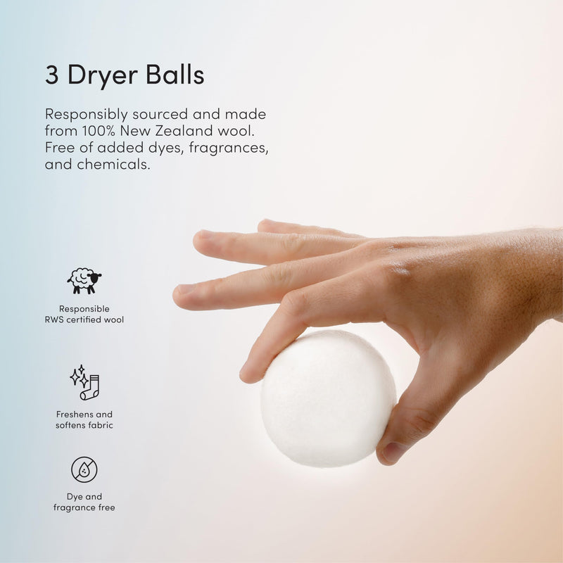 Dirty Labs | 100% New Zealand Wool Dryer Balls | 3 Balls | Shorten Drying Time | Reduce Static & Wrinkles | Dryer Sheet & Fabric Softener Alternative New Packaging