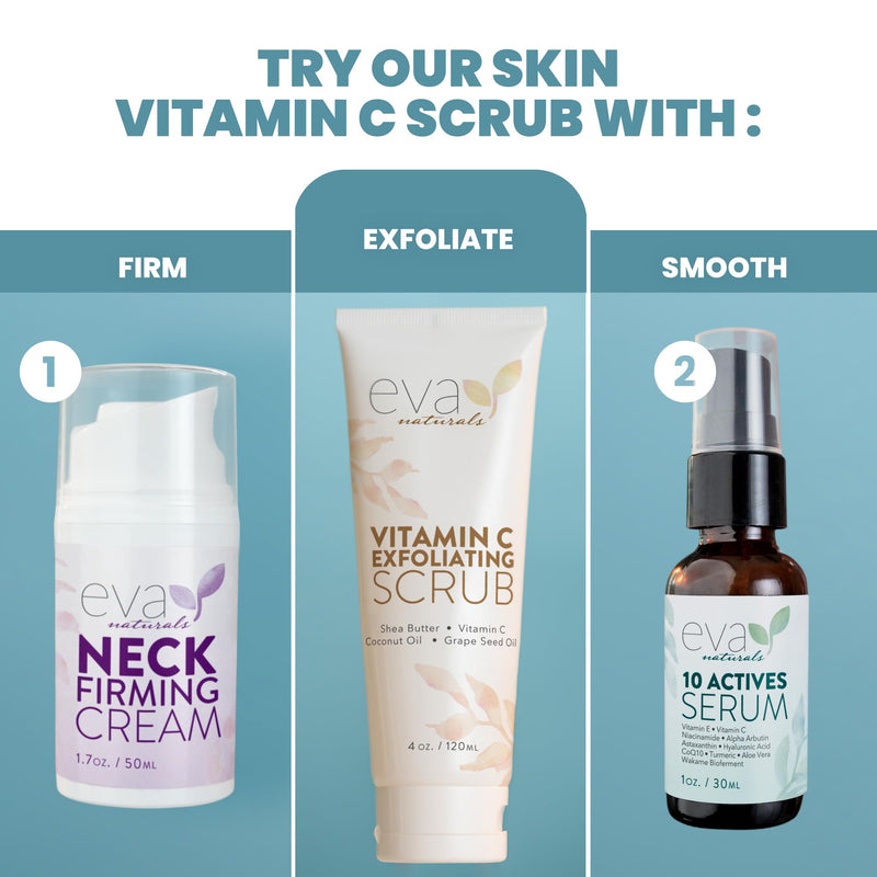 Eva Naturals Vitamin C Facial Scrub, Exfoliating Face Wash, Cleanse, Clear | Clarifies skin
