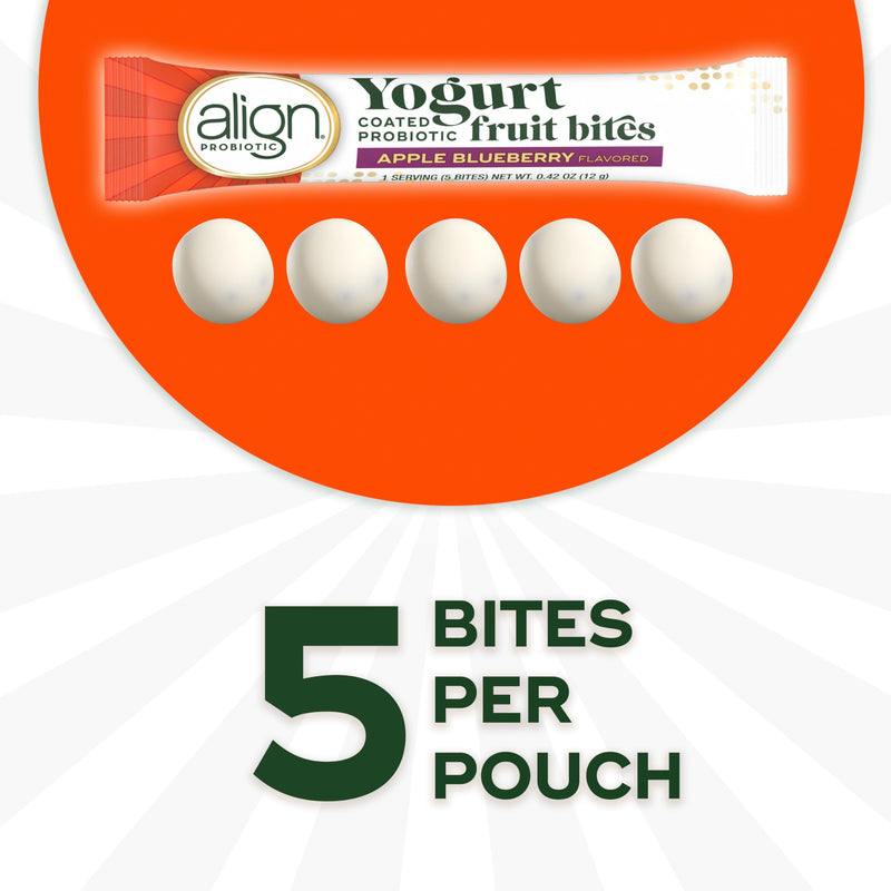 [Australia] - Align Probiotic, Yogurt Coated Probiotic Fruit Bites, Added Probiotic Helps Support Digestive Health, 21 Pouches, 105 Bites 